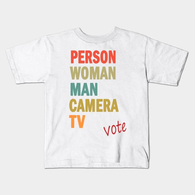 Person Woman Man Camera TV Kids T-Shirt by valentinahramov